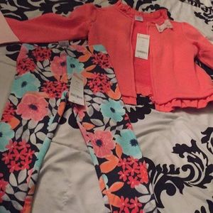 Girls xs 5 sweater with leggings